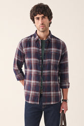 Color Hunt Men Checkered Casual Maroon Shirt