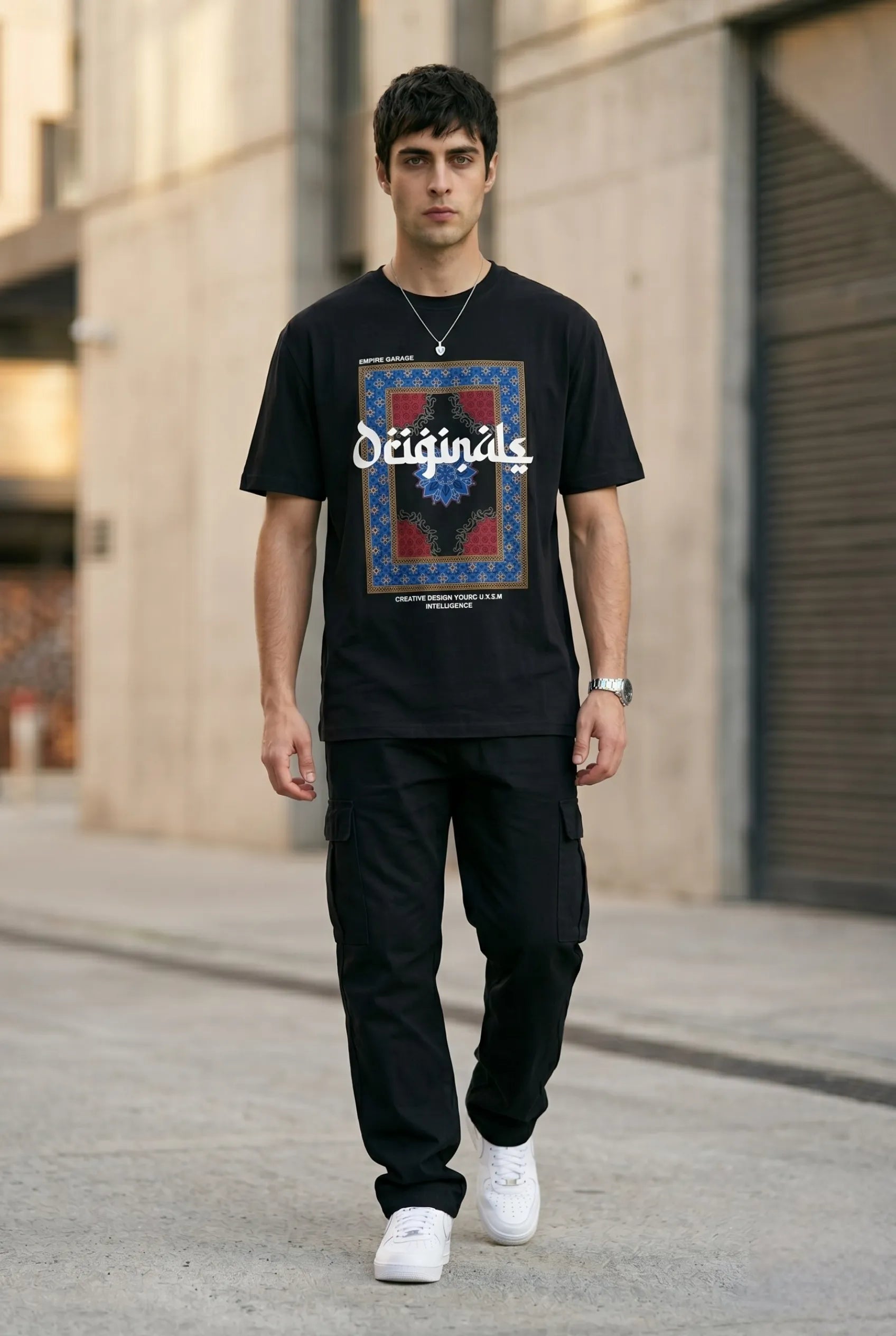 Color Hunt Men's Black Original Graphic Printed T-Shirt