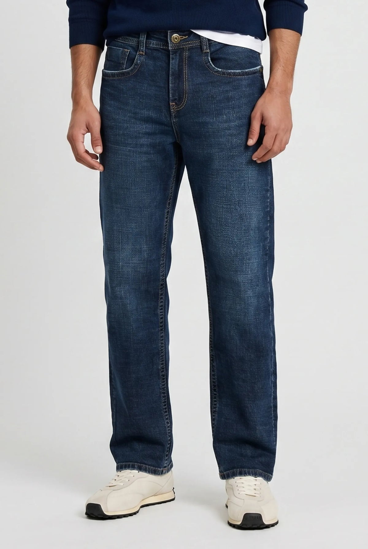 Color Hunt Men's Classic Blue Straight Fit Jeans