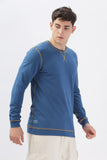 Color Hunt Blue  100% Cotton Solid Sweatshirt - Regular Fit