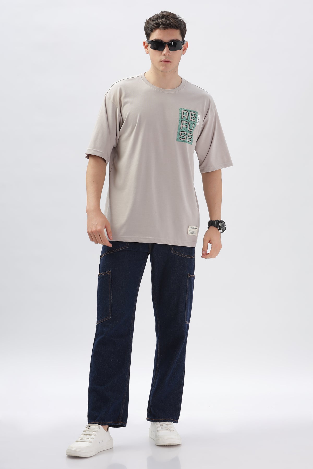 Color Hunt Cotton Printed Oversize T-Shirt - Oversize Fit