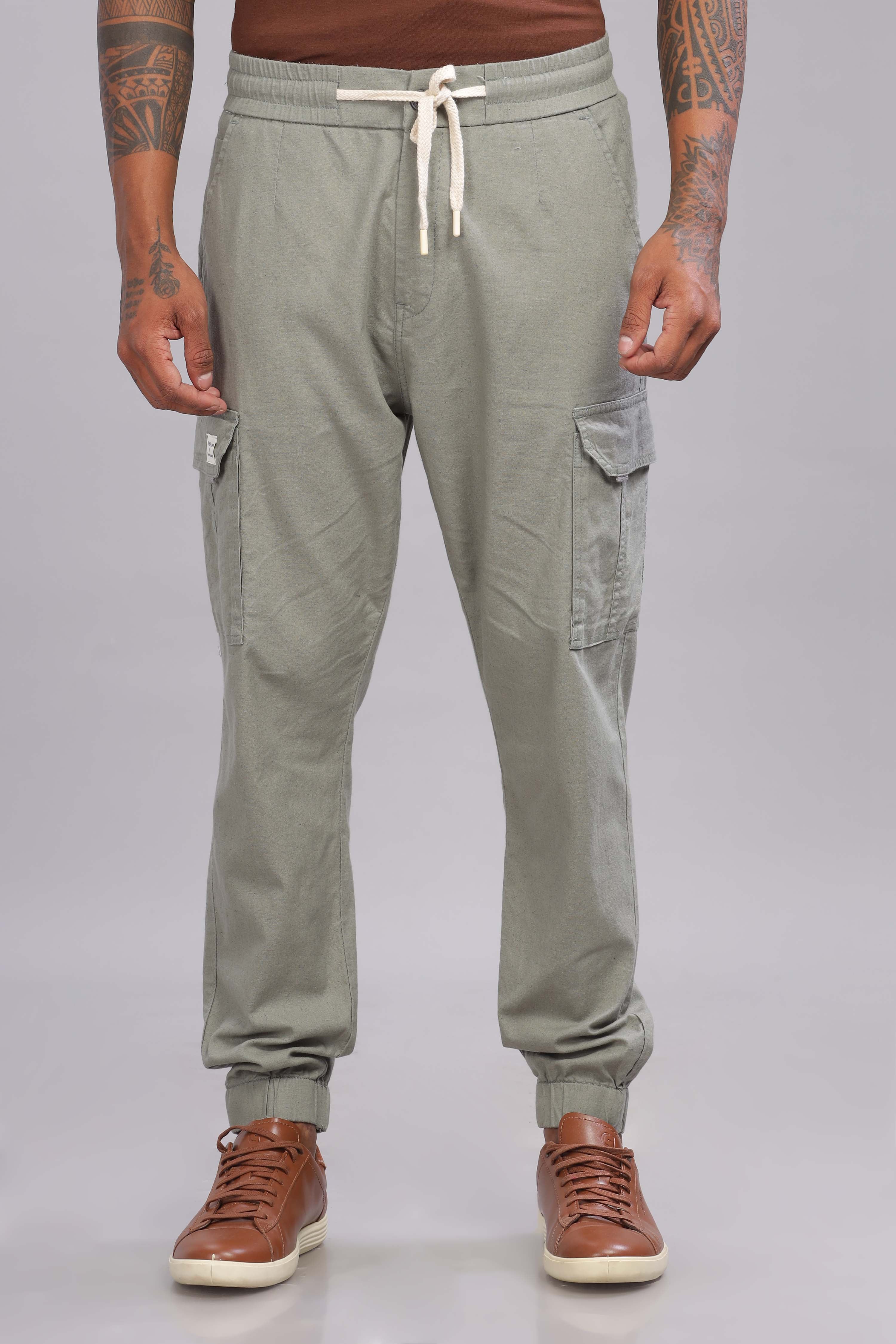 Color Hunt Men's Olive Full Length Jogger Fit Cargo Joggers - Colorhunt