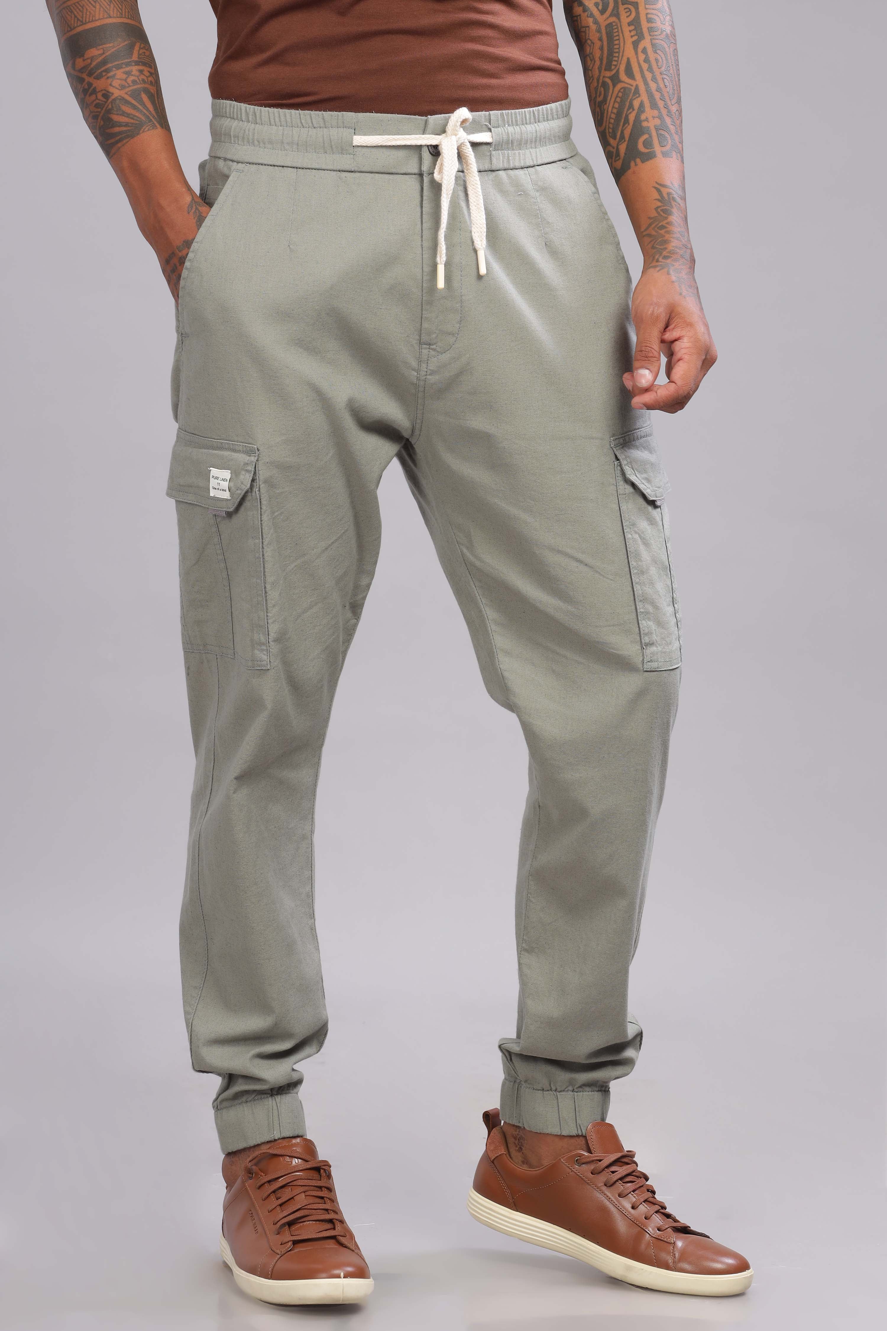 Color Hunt Men's Olive Full Length Jogger Fit Cargo Joggers - Colorhunt