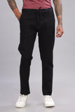 Color Hunt Men's Black Full Length Tapered Fit Linen Trouser - Colorhunt