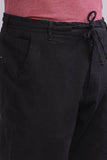 Color Hunt Men's Black Full Length Tapered Fit Linen Trouser - Colorhunt