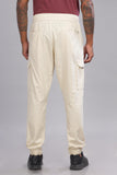 Color Hunt Men's Off-White Full Length Jogger Fit Cargo Joggers - Colorhunt