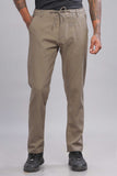 Color Hunt Men's Olive Full Length Tapered Fit Linen Trouser - Colorhunt