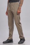 Color Hunt Men's Olive Full Length Tapered Fit Linen Trouser - Colorhunt