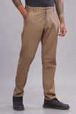 Color Hunt Men's Brown Full Length Tapered Fit Linen Trouser - Colorhunt