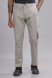 Color Hunt Men's Grey Full Length Tapered Fit Linen Trouser - Colorhunt