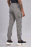 Color Hunt Men's Grey Full Length Jogger Fit Cargo Joggers - Colorhunt