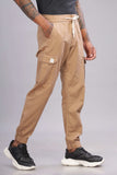 Color Hunt Men's Brown Full Length Jogger Fit Cargo Joggers - Colorhunt