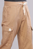 Color Hunt Men's Brown Full Length Jogger Fit Cargo Joggers - Colorhunt