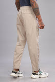 Color Hunt Men's Beige Full Length Future Fit Cargo Joggers - Colorhunt