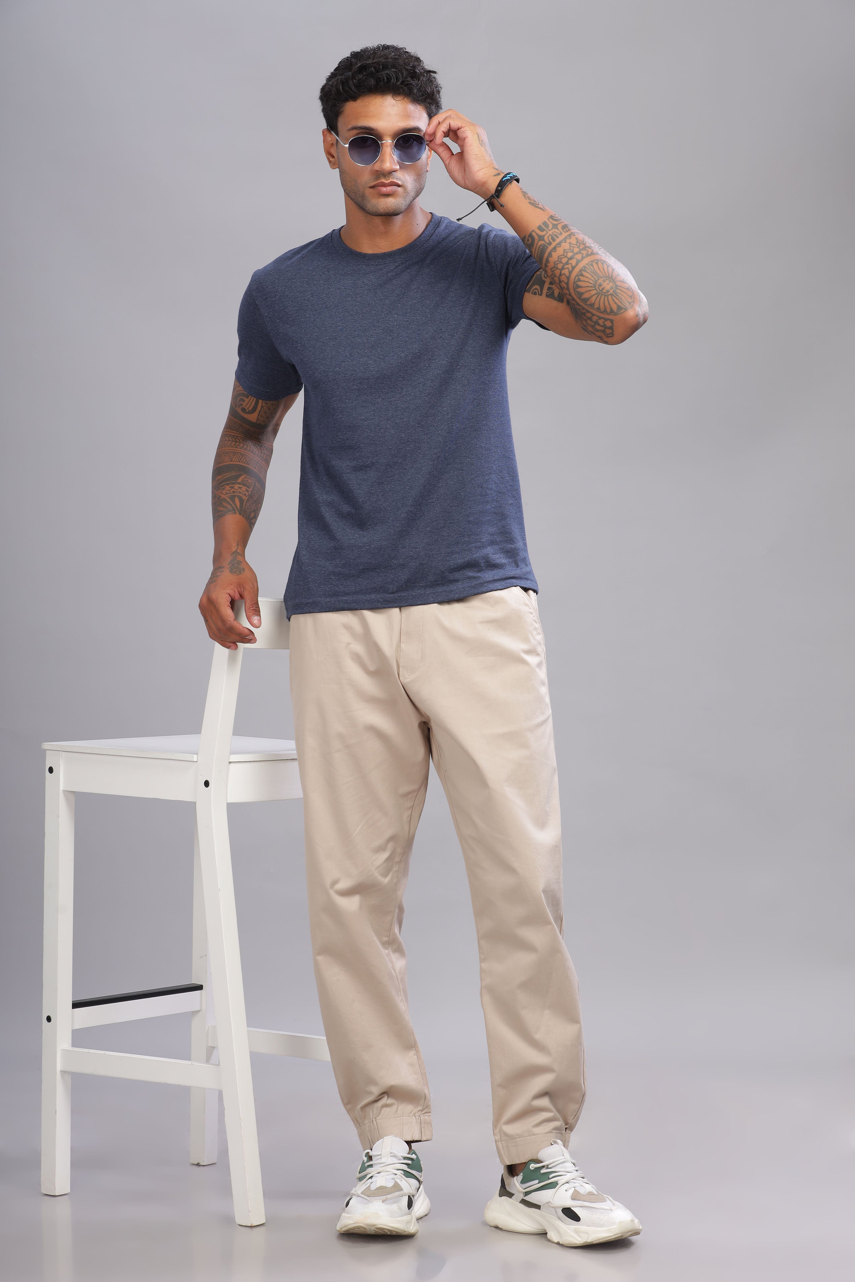 Color Hunt Men's Beige Full Length Future Fit Cargo Joggers - Colorhunt