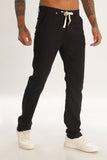 Color Hunt Black Oxford Linen Solid Linen Trouser - Tappered Fit