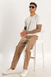 Color Hunt Brown 100% Cotton Solid Jogger - Regular Fit