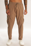 Color Hunt Brown 100% Cotton Solid Jogger - Regular Fit