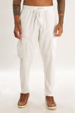 Color Hunt White 100% Cotton Solid Jogger - Regular Fit