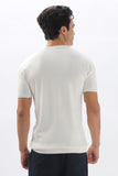 Color Hunt Men's Cotton White Half Sleeve Solid Knitted Tshirt - Colorhunt