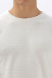 Color Hunt Men's Cotton White Half Sleeve Solid Knitted Tshirt - Colorhunt