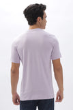 Color Hunt Men's Cotton Light Purple Half Sleeve Printed Regular Tshirt - Colorhunt