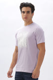 Color Hunt Men's Cotton Light Purple Half Sleeve Printed Regular Tshirt - Colorhunt