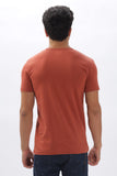 Color Hunt Men's Cotton Brick Red Half Sleeve Printed Regular Tshirt - Colorhunt