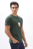 Color Hunt Men's Cotton Green Half Sleeve Printed Regular Tshirt - Colorhunt