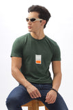 Color Hunt Men's Cotton Green Half Sleeve Printed Regular Tshirt - Colorhunt