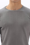 Color Hunt Men's Cotton Grey Half Sleeve Solid Knitted Tshirt - Colorhunt