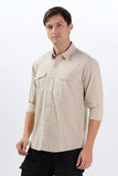 Color Hunt Men's Cream Full Sleeve nan Shirt - Colorhunt