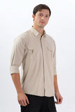 Color Hunt Men's Cream Full Sleeve nan Shirt - Colorhunt