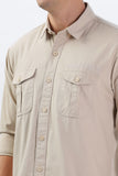 Color Hunt Men's Cream Full Sleeve nan Shirt - Colorhunt