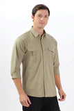 Color Hunt Men's Light Olive Green Full Sleeve nan Shirt - Colorhunt