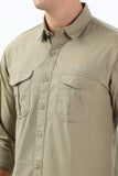 Color Hunt Men's Light Olive Green Full Sleeve nan Shirt - Colorhunt