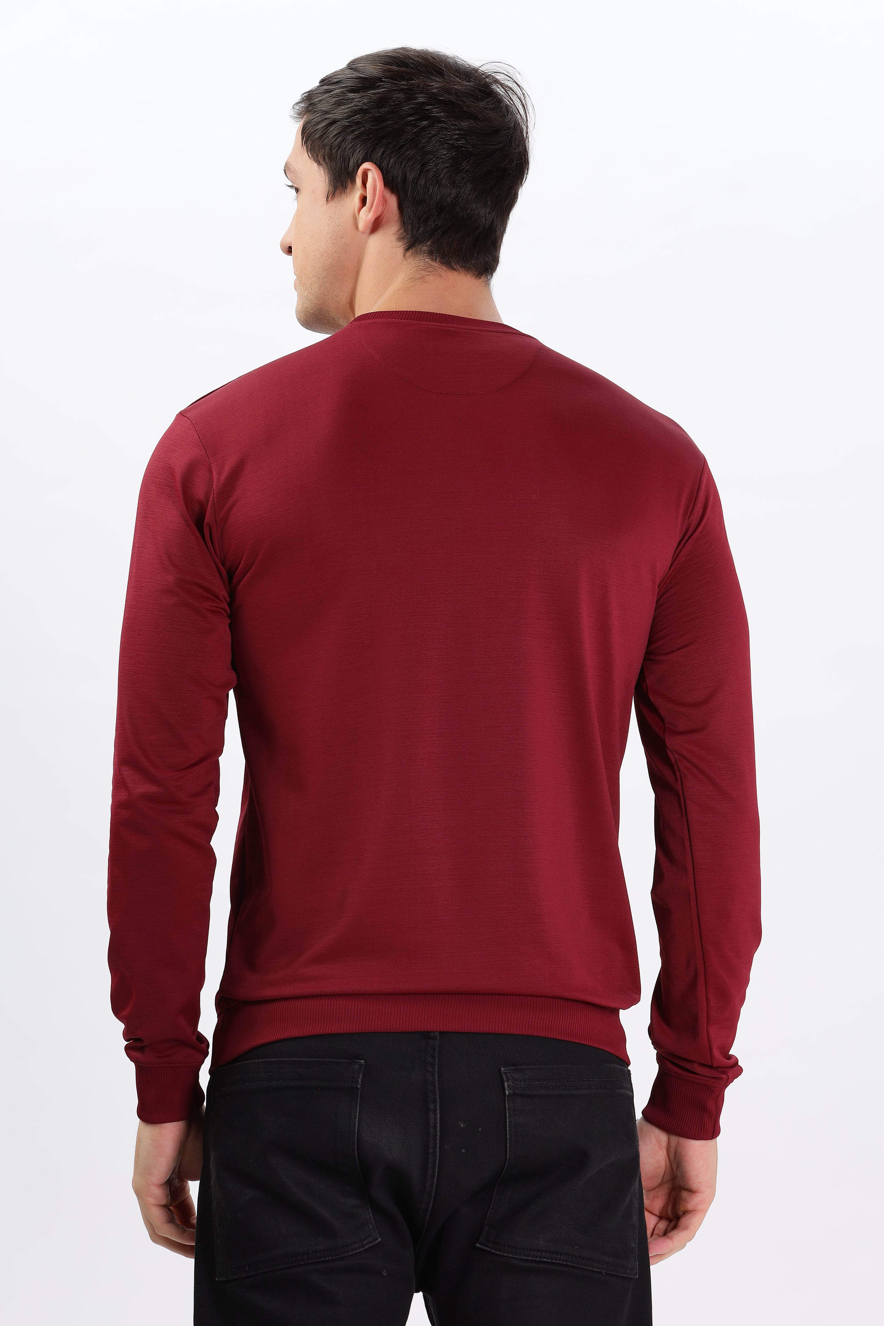 Color Hunt Men's Maroon Full Sleeve Regular Fit Sweatshirt