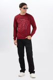 Color Hunt Men's Maroon Full Sleeve Regular Fit Sweatshirt