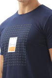 Color Hunt Men's Cotton Navy Half Sleeve Printed Regular Tshirt - Colorhunt