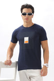 Color Hunt Men's Cotton Navy Half Sleeve Printed Regular Tshirt - Colorhunt