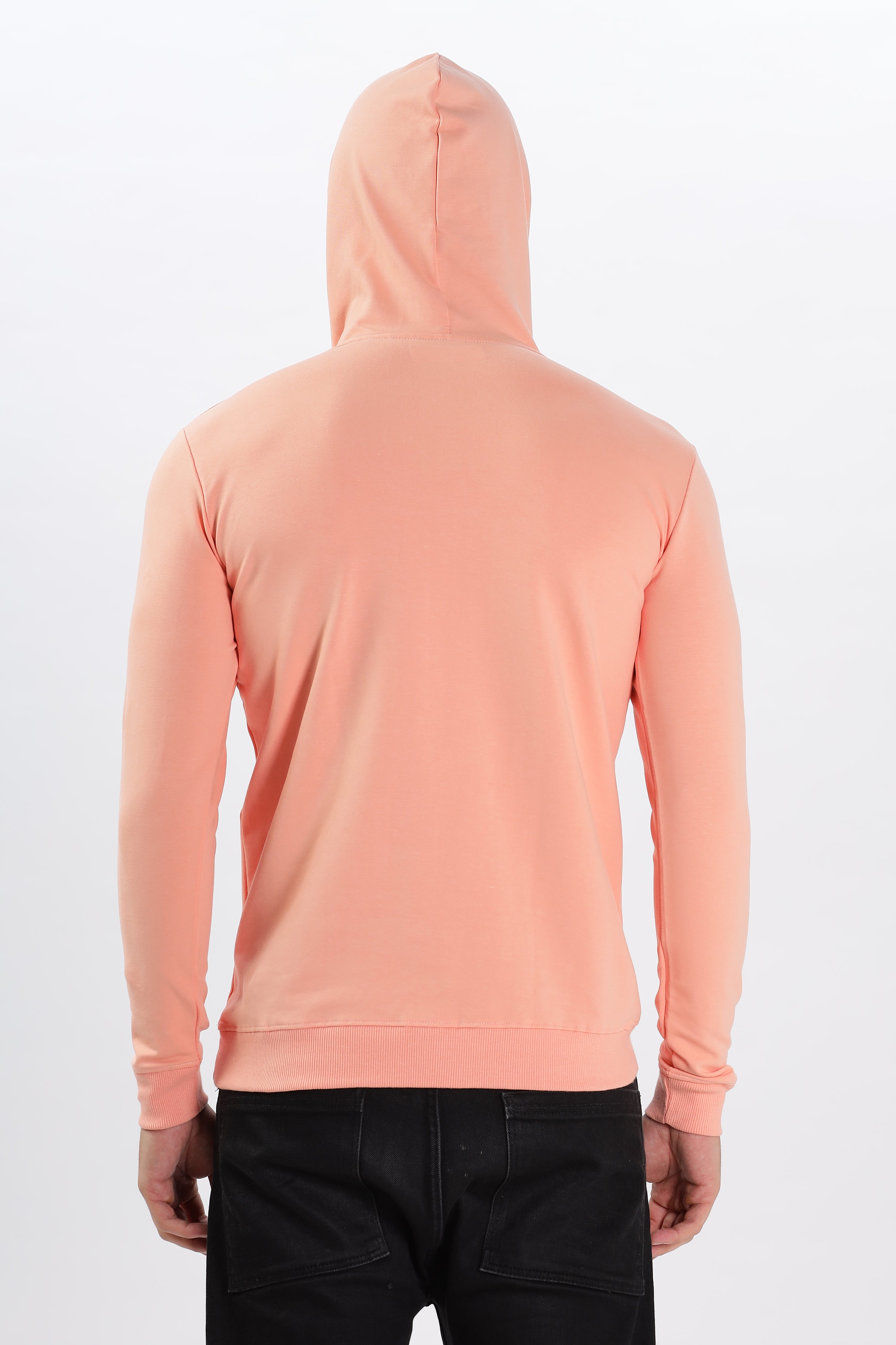 Color Hunt Men's Peach Pink Full Sleeve Regular Fit Hoodie