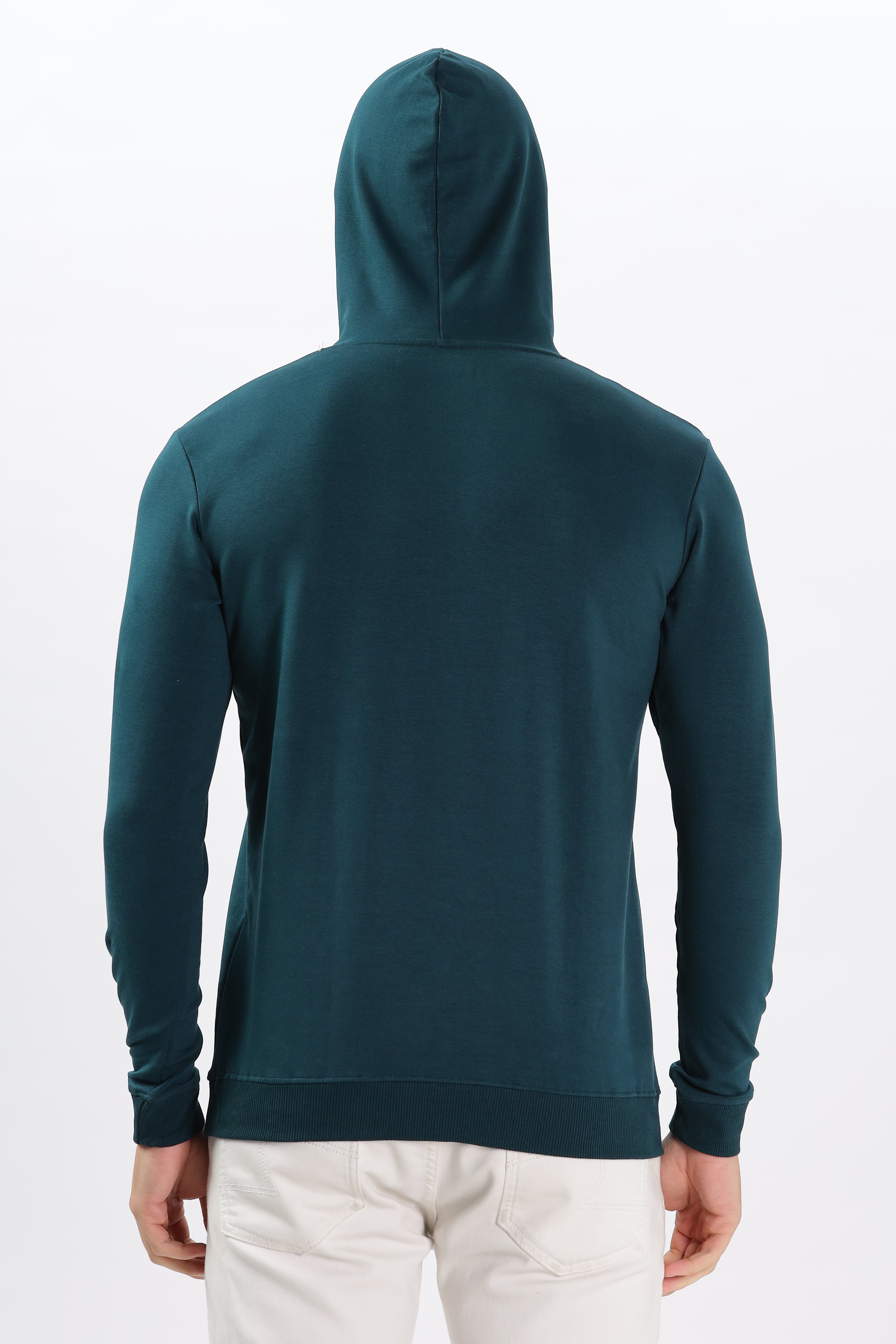 Color Hunt Men's Teal Full Sleeve Regular Fit Hoodie