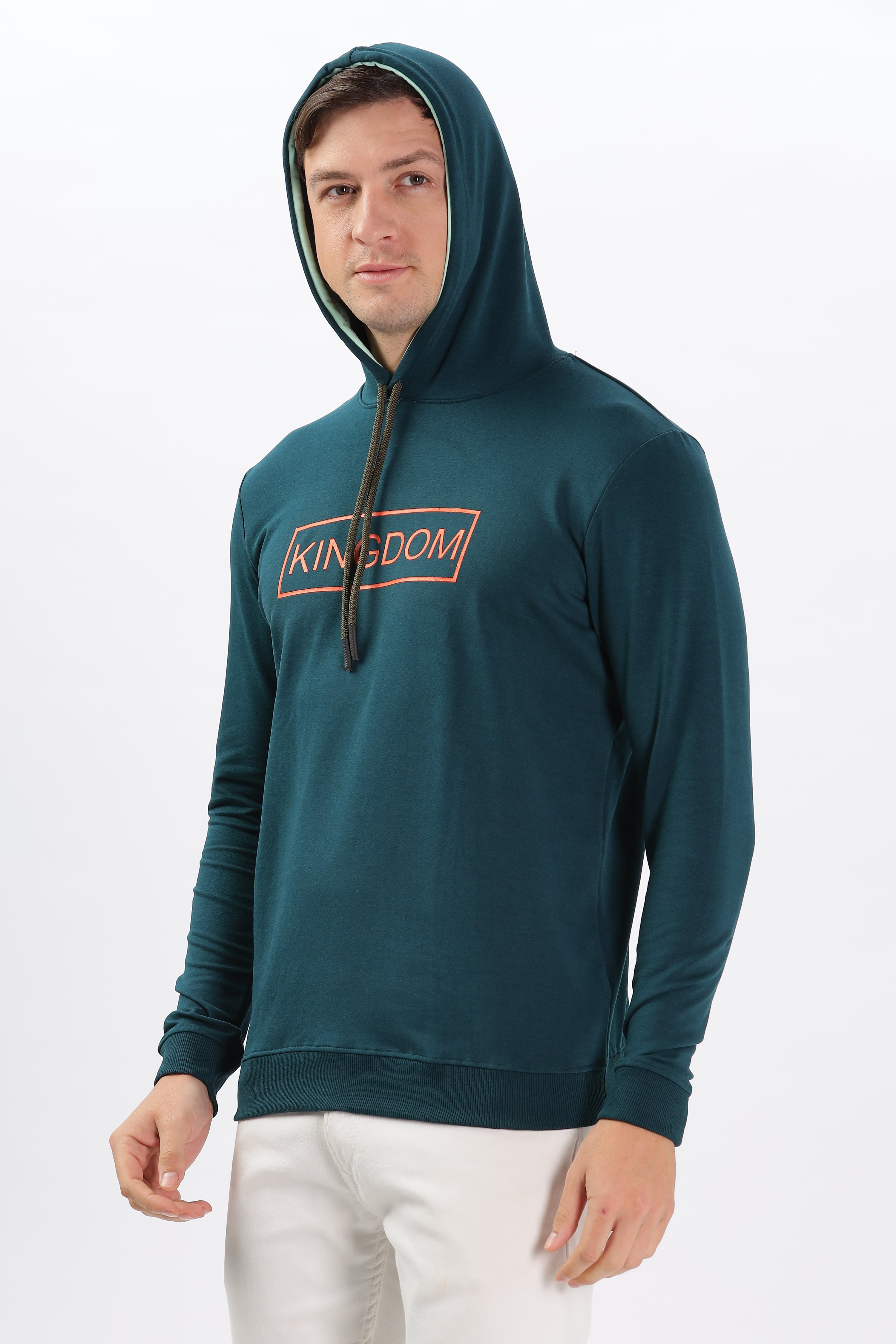 Color Hunt Men's Teal Full Sleeve Regular Fit Hoodie