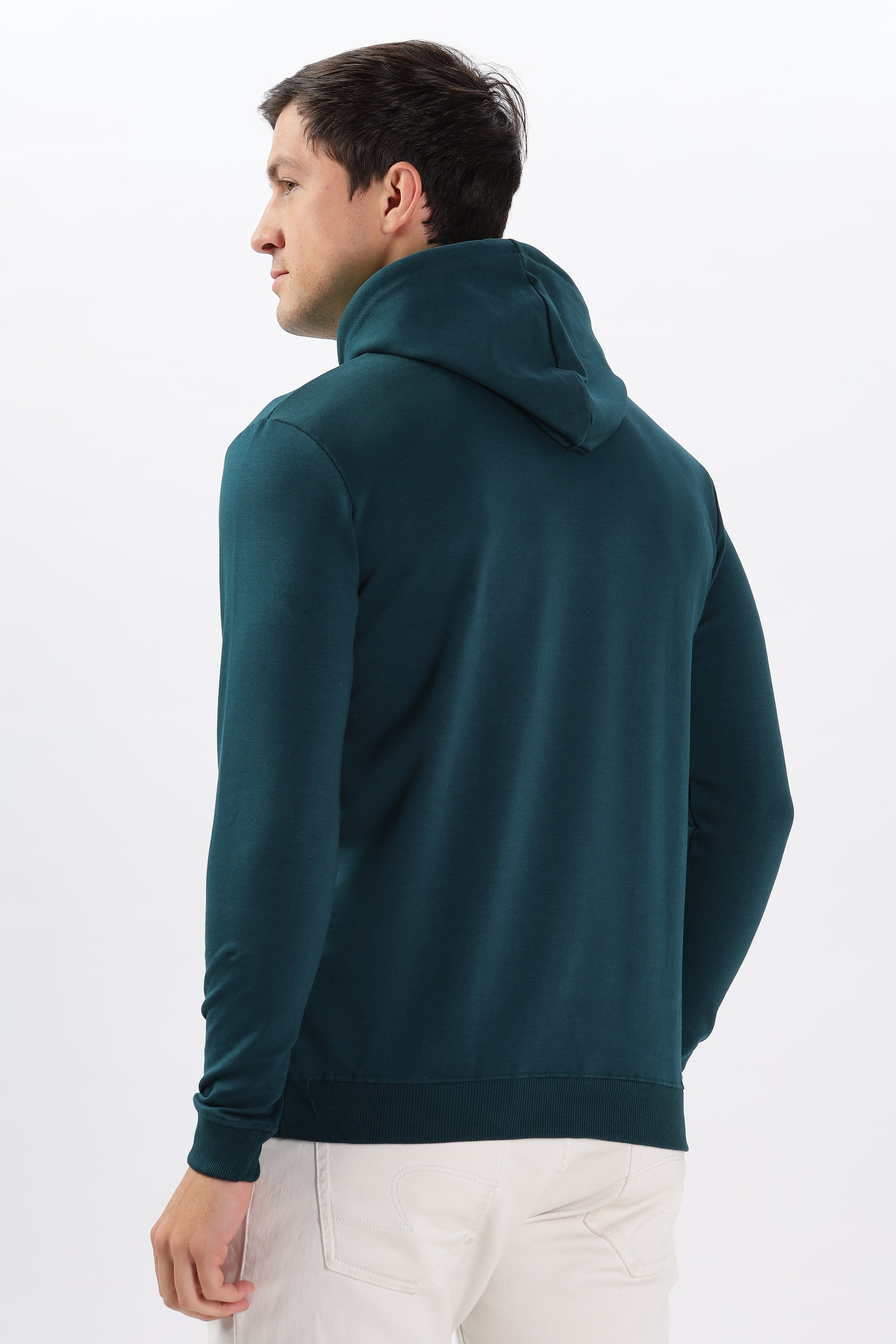 Color Hunt Men's Teal Full Sleeve Regular Fit Hoodie