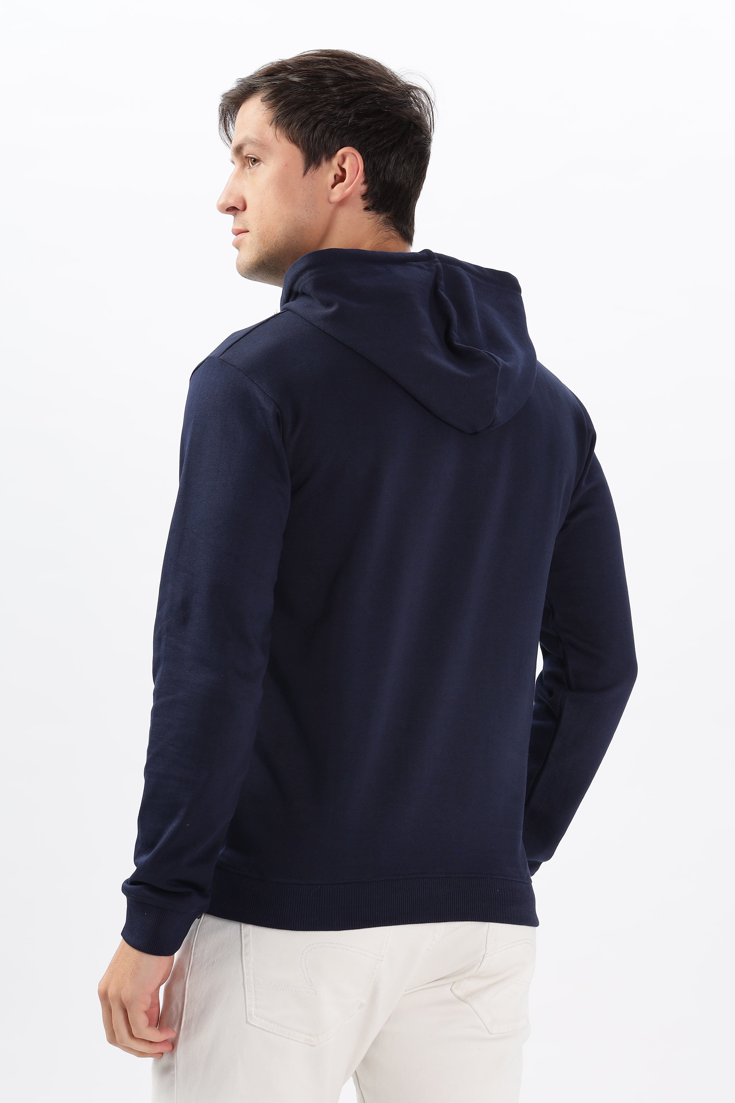 Color Hunt Men's Navy Full Sleeve Regular Fit Hoodie