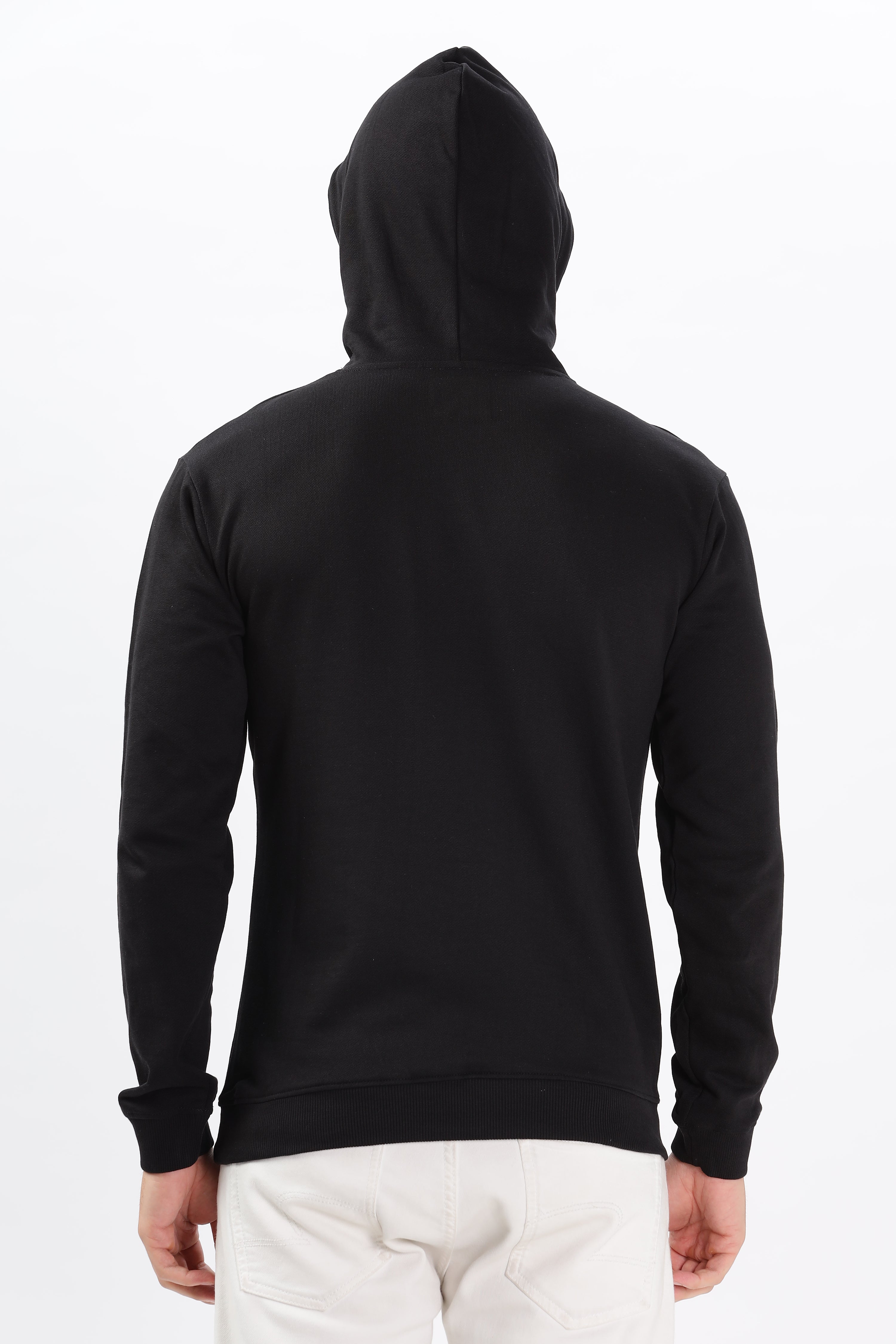 Color Hunt Men's Black Full Sleeve Regular Fit Hoodie