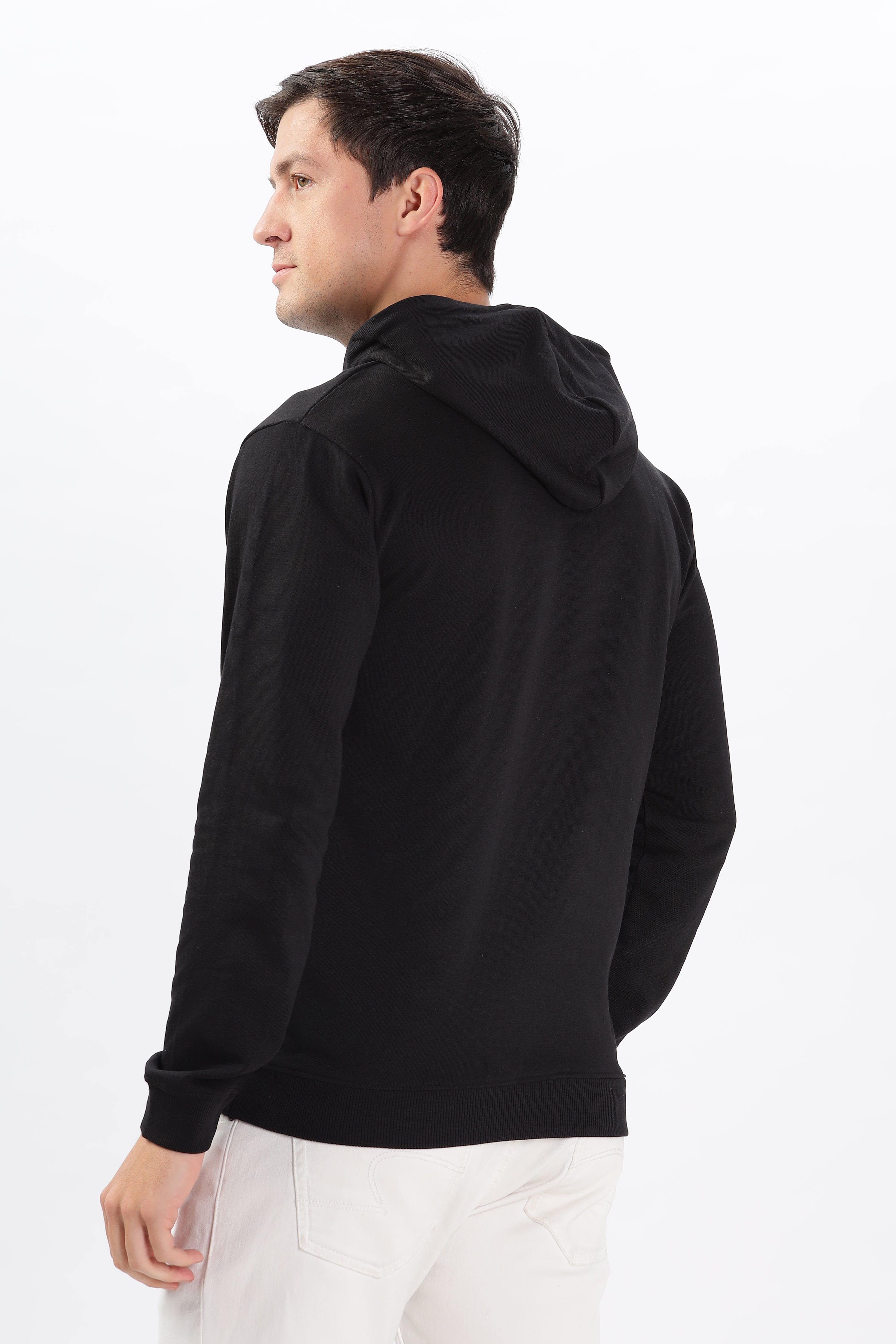 Color Hunt Men's Black Full Sleeve Regular Fit Hoodie