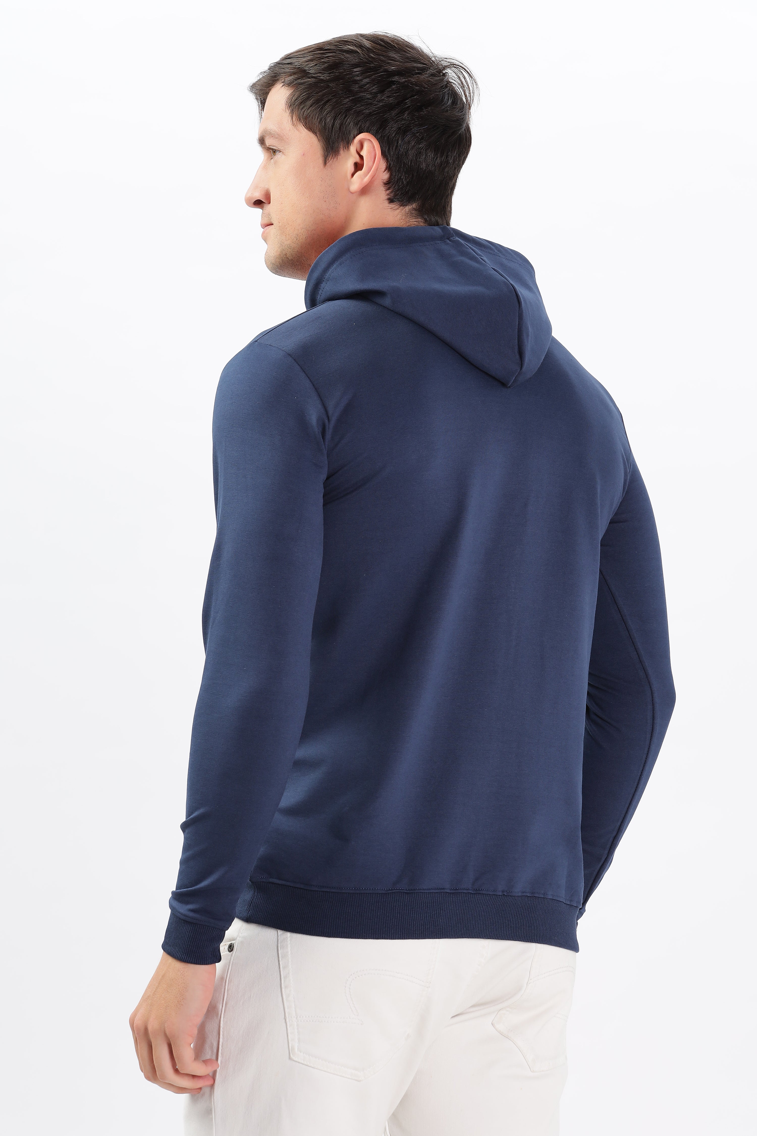 Color Hunt Men's Navy Full Sleeve Regular Fit Hoodie