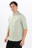 Color Hunt Men's Pista Green Full Sleeve Regular Fit Kurta