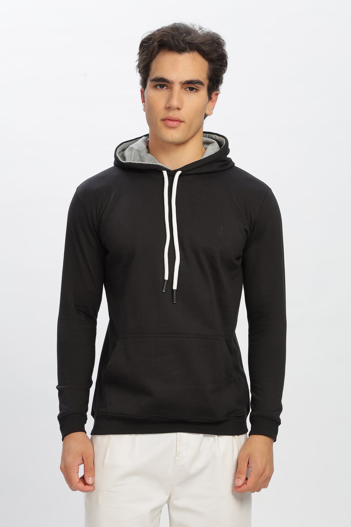 Color Hunt Black 100% Cotton Fleece Solid Hoodie - Regular Fit